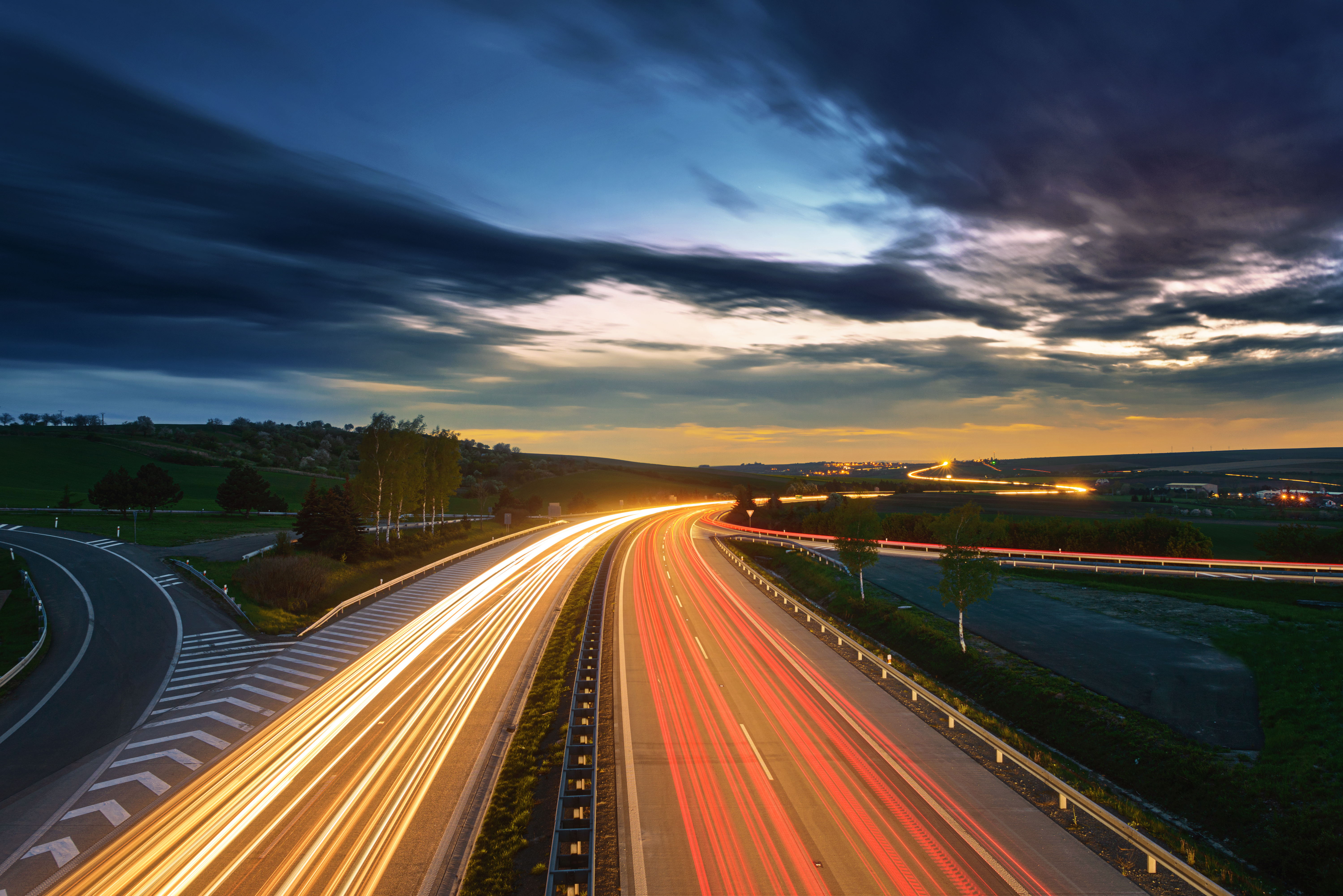 Highway road at night